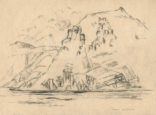 Тарханов Михаил Михайлович. Лот из семи графических работ из серии «Армения. Глубины Севана» в папке с авторским оформлением художника